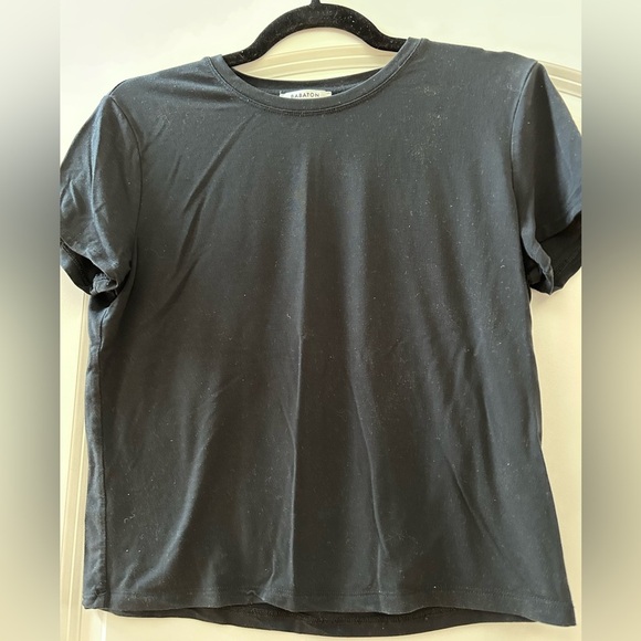 Babaton Tops - Aritzia Babaton black crewneck short sleeve in EUC. Quiet luxury. Classic